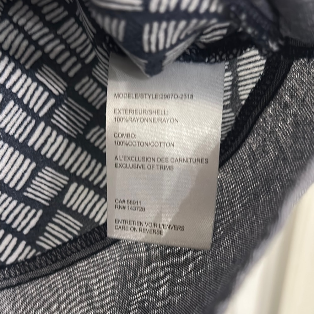 Tribal Navy and White Graphic Tank Top - Picture 3 of 5